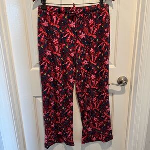Soma Cool Nights Vibrant Pink Red Floral Pajama Pants Size L